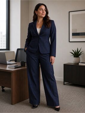 Talbots Wool Windowpane Check Blazer